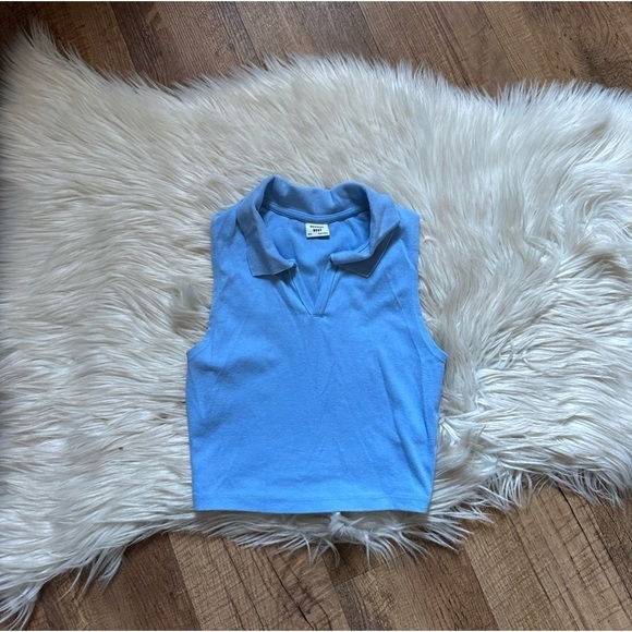 ARITZIA Sunday Best Knox Cropped Tank In Blue - Picture 3 of 5